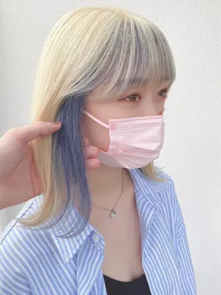 ミディアム カラー 【ときめき屋さん🎀 ハイトーン大和🎀】のヘアスタイル