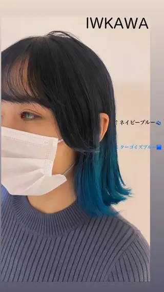 ミディアム カラー パーマ ヘアアレンジ 🌈ハイトーン髪質改 善🌈polon🌟のヘアスタイル