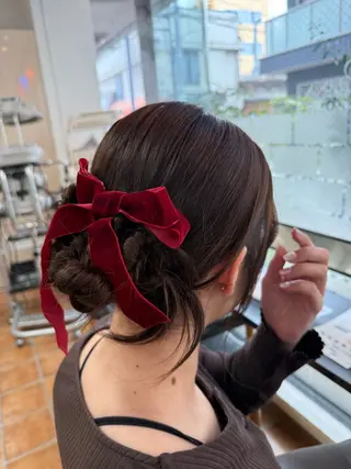 セミロング ヘアアレンジ 縮毛矯正/ /関内/あべももこのヘアスタイル