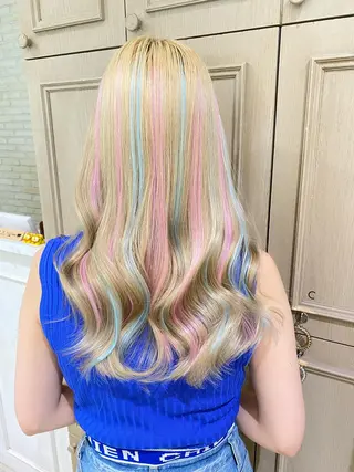 セミロング 横浜🍒ルーツカラー エクステ／RIEのヘアスタイル