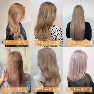 ミディアム カラー 渋谷🤍ブリーチ エクステ🤍アミルのヘアスタイル