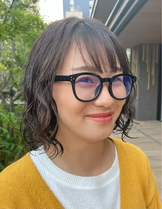 ショート パーマ SEAM アキホのヘアスタイル
