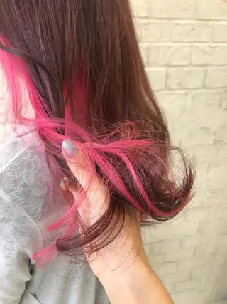 ロング カラー オリーブ/アッシュ やわらか透明感カラーのヘアスタイル