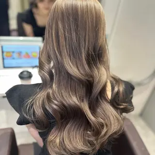 セミロング カラー パーマ ヘアアレンジ 髪質改善/レイヤー 縮毛矯正/ケラチン耀のヘアスタイル