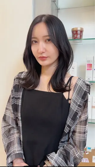 ミディアム カラー sana🤍ボブ ベージュ🤍のヘアスタイル