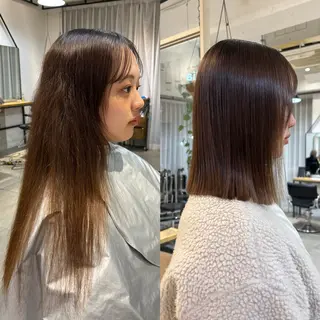 ミディアム 盛れる透明感カラー・ momokaのヘアスタイル