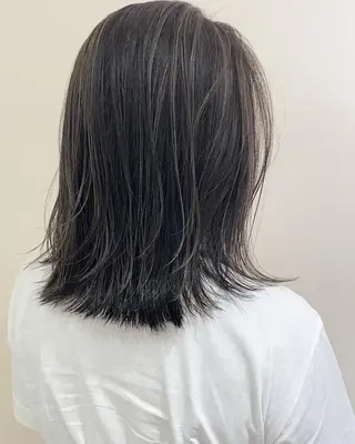 ミディアム カラー レイヤーカット/ ハイライト　千咲季のヘアスタイル