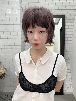 ショート 紙屋町ショート /ボブ　パーマ河内蓮のヘアスタイル