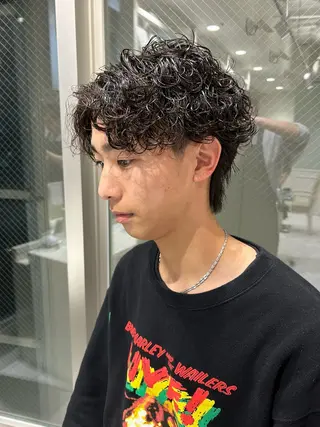ミディアム パーマ メンズ メンズ特化❤️‍🔥 パーマ職人江口佳乃のヘアスタイル