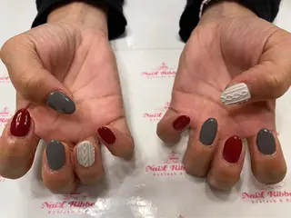 ネイル ネイルリボン 受付スタッフのネイルデザイン