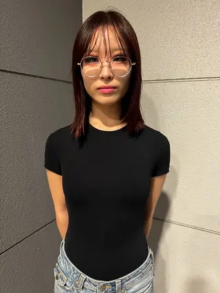 ミディアム カラー にこ /iciのヘアスタイル