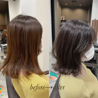 ミディアム カラー ヘアアレンジ キッズ 五反田　美容院☆張 明星☆韓国ヘアのヘアスタイル