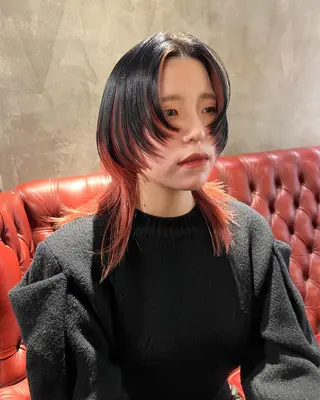 セミロング カラー haco＋所属・圧倒的デザイン力 店長🎨RENAのヘアスタイル