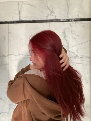 カラー 🇰🇷韓流暖色ヘア 🍒saaya🍒のヘアスタイル
