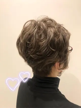 ショート パーマ 似合わせカラー✨人気 荻窪🌈川端風子のヘアスタイル