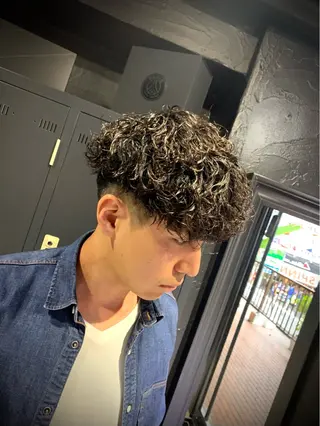 ショート メンズ メンズパーマ/難波/ 心斎橋　室園亮佑のヘアスタイル