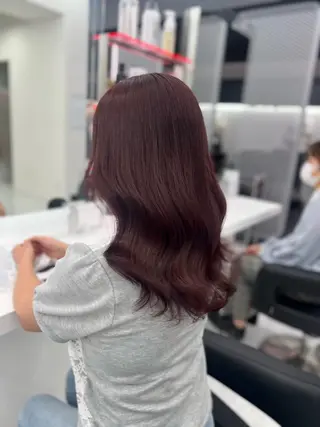ミディアム カラー 💖似合わせカラー レイヤー💖縮毛矯正のヘアスタイル