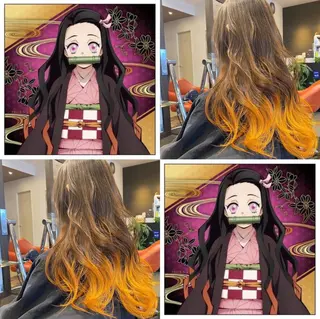 ロング カラー デザインカラー🌈 高木リョウのヘアスタイル