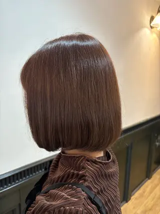 ミディアム 縮毛矯正モデル募集 蟹江/なで髪/さちかのヘアスタイル