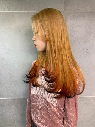 セミロング カラー THE./ブリーチ 透感カラー/髪質改善のヘアスタイル