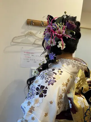 セミロング ヘアアレンジ アミオーガニック カラーのヘアスタイル