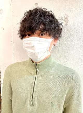 ショート パーマ メンズ 木村陸弥🌿似合わせ 再現性メンズヘアのヘアスタイル