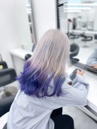 セミロング カラー ウルフ&レイヤー特化 まとまる美髪矯正のヘアスタイル