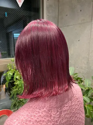 ミディアム カラー ヘアアレンジ ボブ×艶カラー 特化・リクト💥のヘアスタイル