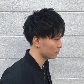 ショート カラー パーマ メンズ ニュアンスパーマ／ レイヤー／茶屋町のヘアスタイル