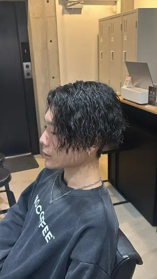 パーマ メンズ メンズ特化 ulus高森蓮のヘアスタイル