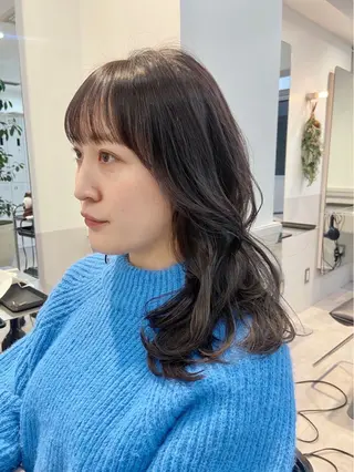 セミロング カラー ボブカット/ 尾崎龍聖のヘアスタイル