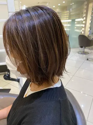 ショート カラー レイヤーカット/ ハイライト　千咲季のヘアスタイル
