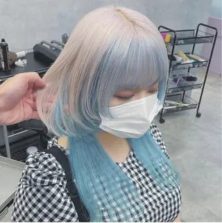 ミディアム ブリーチ&エクステ 🥀ケアカラー特化のヘアスタイル