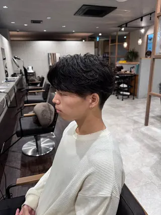 ショート パーマ メンズ キッズ 髪質改善/艶カラー TSUBASAのヘアスタイル