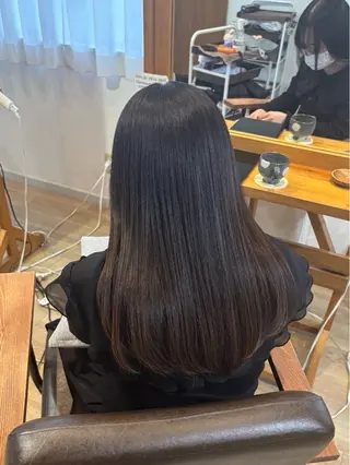 ロング パーマ RINNO🌷透明感 カラー/縮毛矯正のヘアスタイル