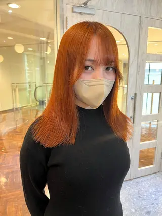 ミディアム カラー zina藤崎📛 井上美乃里のヘアスタイル