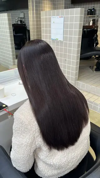 ロング カラー ヘアアレンジ 韓国ヘア/縮毛 /大人透明感🫧のヘアスタイル