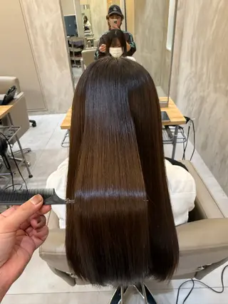 セミロング ✨赤味消しカラー✨ 韓国ヘア/古川恭平のヘアスタイル