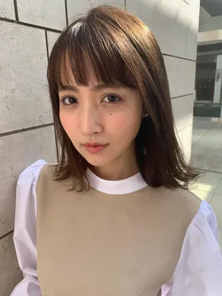 ミディアム カラー ヘアアレンジ 髪質改善縮毛矯正✨ ナリタユウヤのヘアスタイル