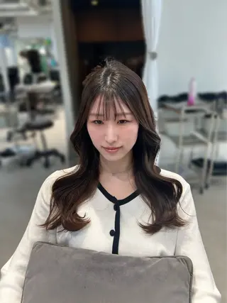 ロング ninaアイドル前髪 ×透明感🎀のヘアスタイル