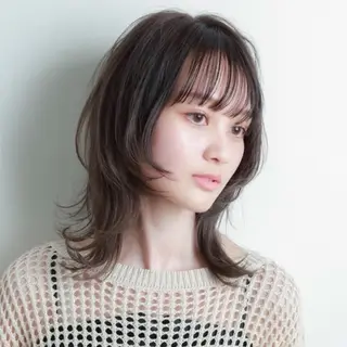 ミディアム 透明感/レイヤー/ 艶カラー/ほのか🐥のヘアスタイル