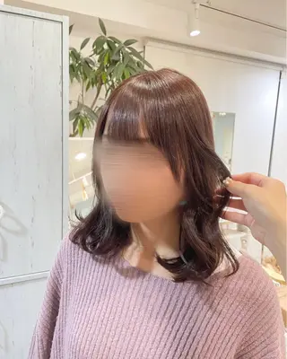 ミディアム 顔周りカット/ 似合わせ/momo/のヘアスタイル