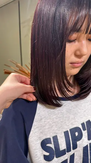 セミロング 似合わせツヤカラー 【yate'】ユウナのヘアスタイル