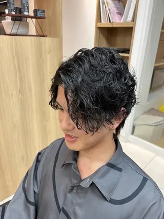 ミディアム パーマ メンズ ブリーチパーマ🌍 正木天のヘアスタイル