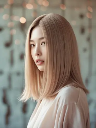 ミディアム カラー ☕️ベージュカラー 内藤光哉☕️のヘアスタイル