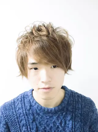 パーマ メンズ ブリーチでもできる 縮毛矯正相原慎🌈のヘアスタイル