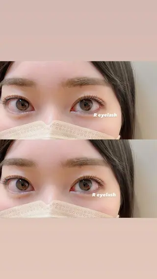 セミロング カラー パーマ ヘアアレンジ メンズ キッズ ネイル マツエク・マツパ アイブロウ 𝑹 eyelashのマツエク・マツパデザイン