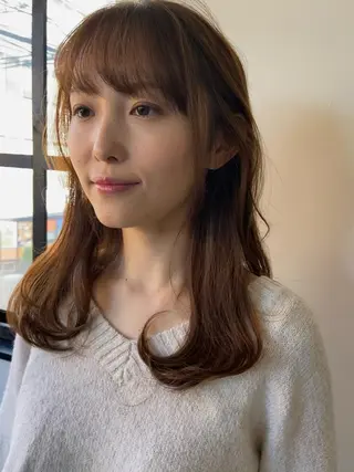 ロング カラー ヘアアレンジ 田中 あやなのヘアスタイル
