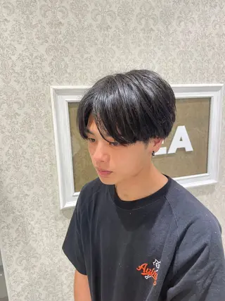 メンズ 本厚木パーマ&ブリー チMEN'Sショートのヘアスタイル