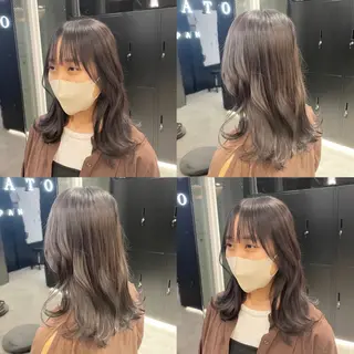 ミディアム カラー 新宿/顔周りカット/ レイヤー/がっきーのヘアスタイル